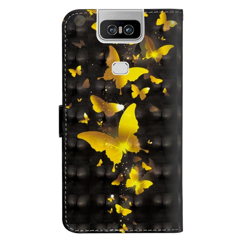 Housse Asus Zenfone 6 Papillons Jaunes