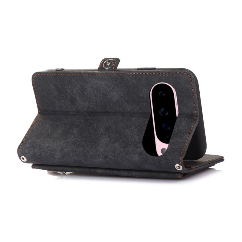 Housse Google Pixel 10 Pro XL / 9 Pro XL Portefeuille Effet Daim