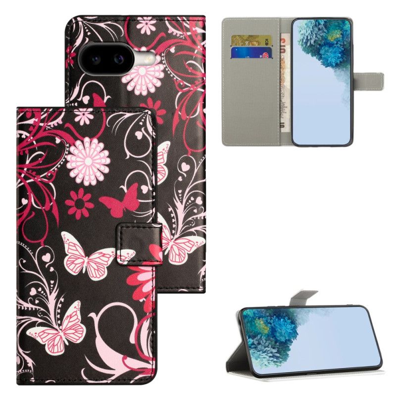 Housse Google Pixel 10A Papillons sur Fond Noir