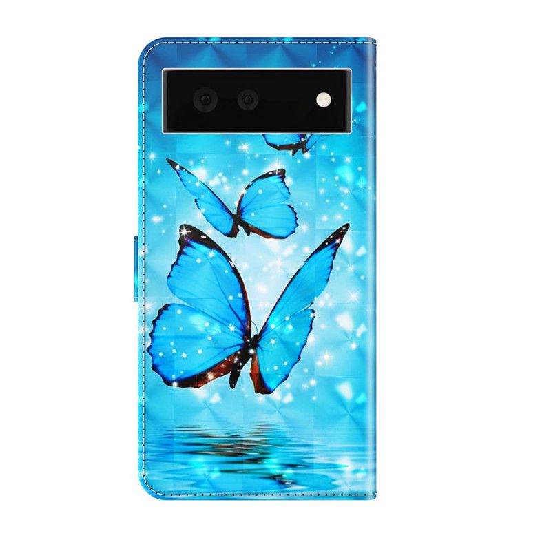 Housse Google Pixel 6 Papillons Bleus Volants