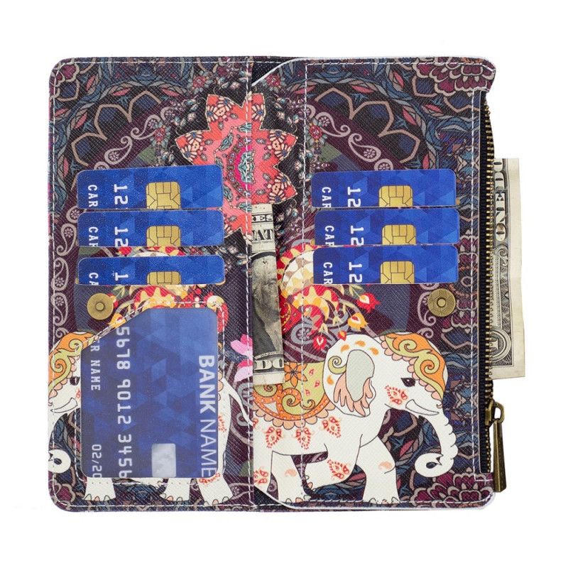 Housse Google Pixel 6 Poche Zippée Éléphant