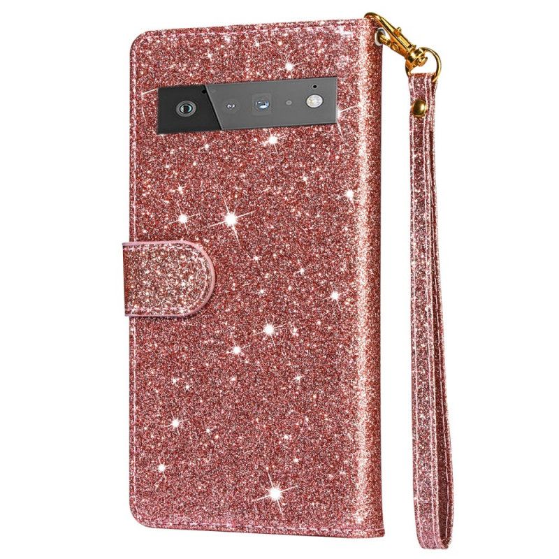 Housse Google Pixel 6 Porte-monnaie Paillettes