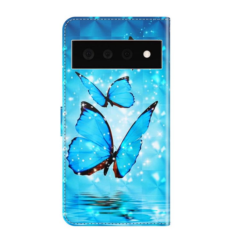 Housse Google Pixel 6 Pro Papillons Bleus Volants