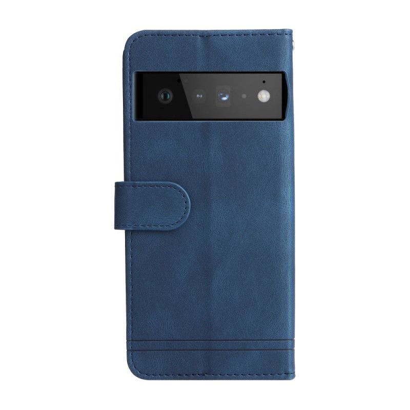 Housse Google Pixel 6 Pro Simili Cuir Rivet Et Lanière