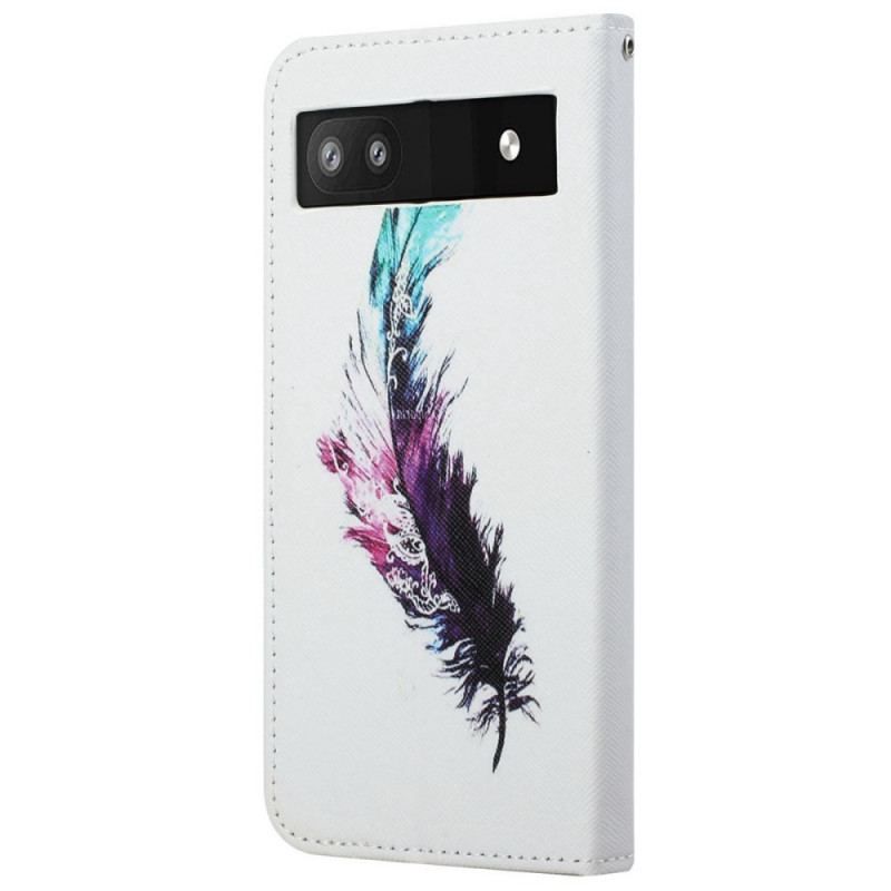 Housse Google Pixel 6A Plume à Lanière