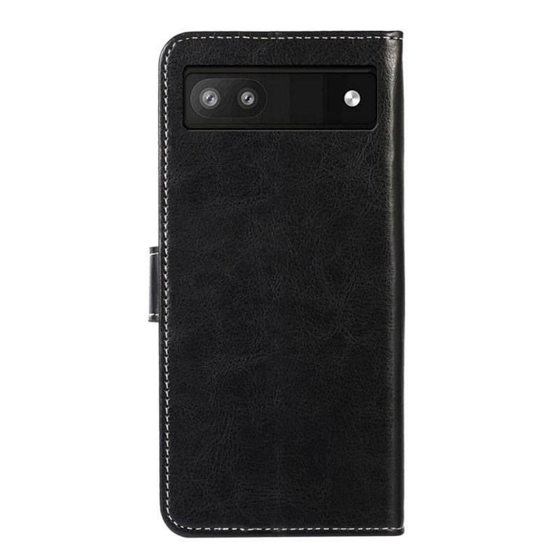 Housse Google Pixel 6A Simili Cuir Coutures Apparentes