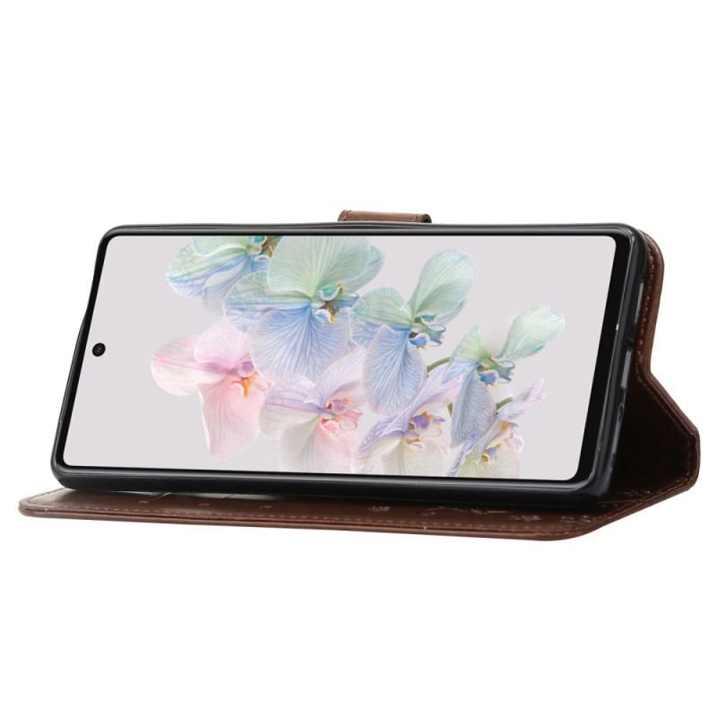 Housse Google Pixel 7 Fleurs et Papillons à Lanière