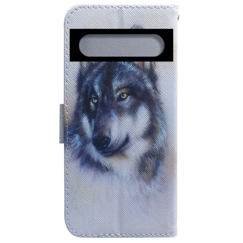 Housse Google Pixel 7 Loup Aquarelle