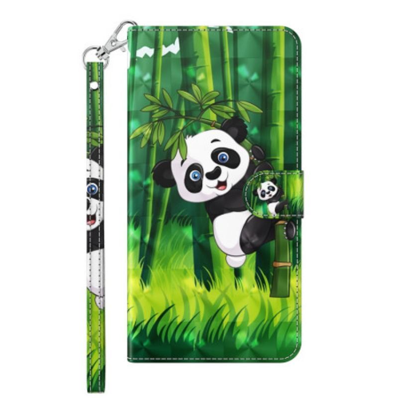 Housse Google Pixel 7 Panda et Bambou à Lanière