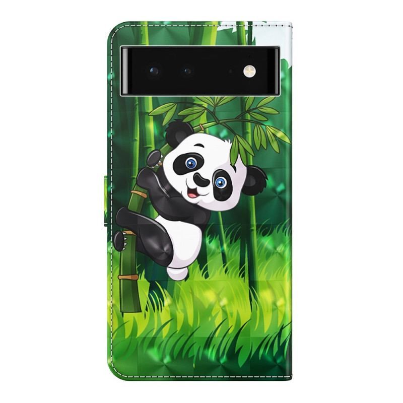 Housse Google Pixel 7 Panda et Bambou à Lanière