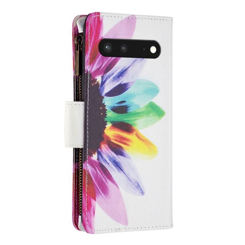 Housse Google Pixel 7 Portefeuille Fleur