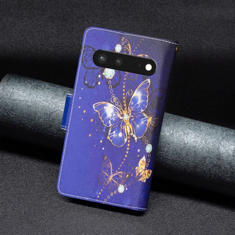 Housse Google Pixel 7 Portefeuille Papillons