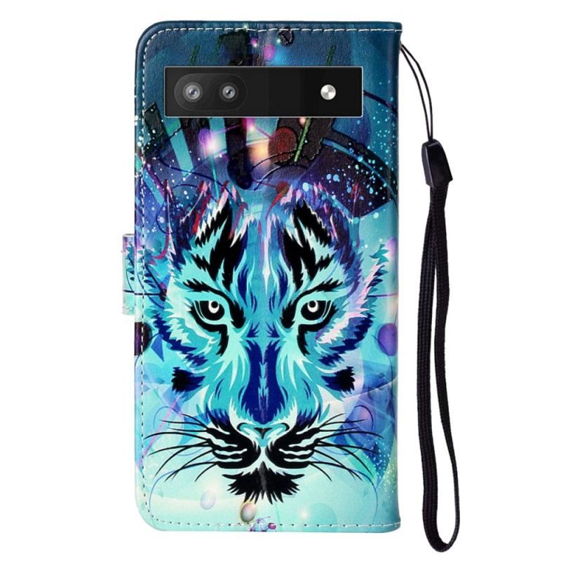 Housse Google Pixel 7A Tigre Coloré à Lanière