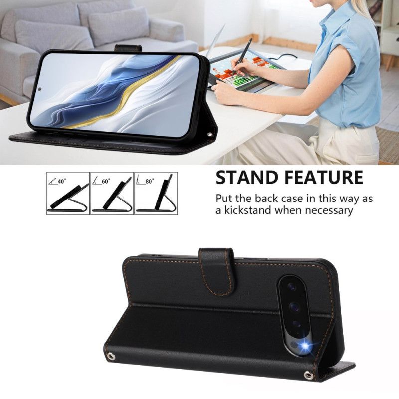 Housse Google Pixel Pro XL Simili Cuir Uni à Lanière