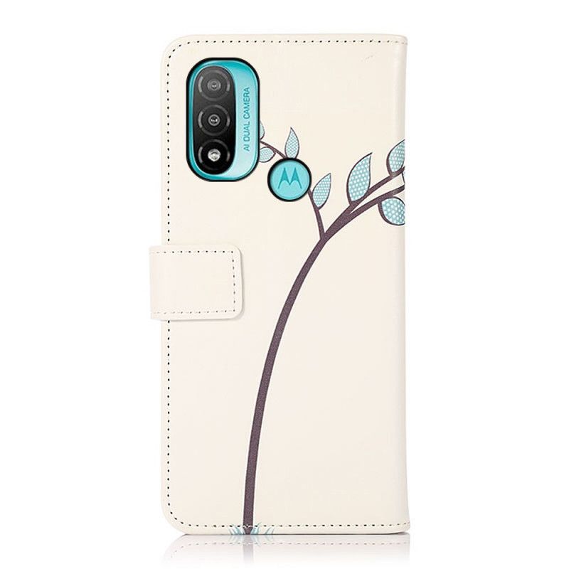 Housse Moto E20 / E30 / E40 Couple De Hiboux Sur L'arbre