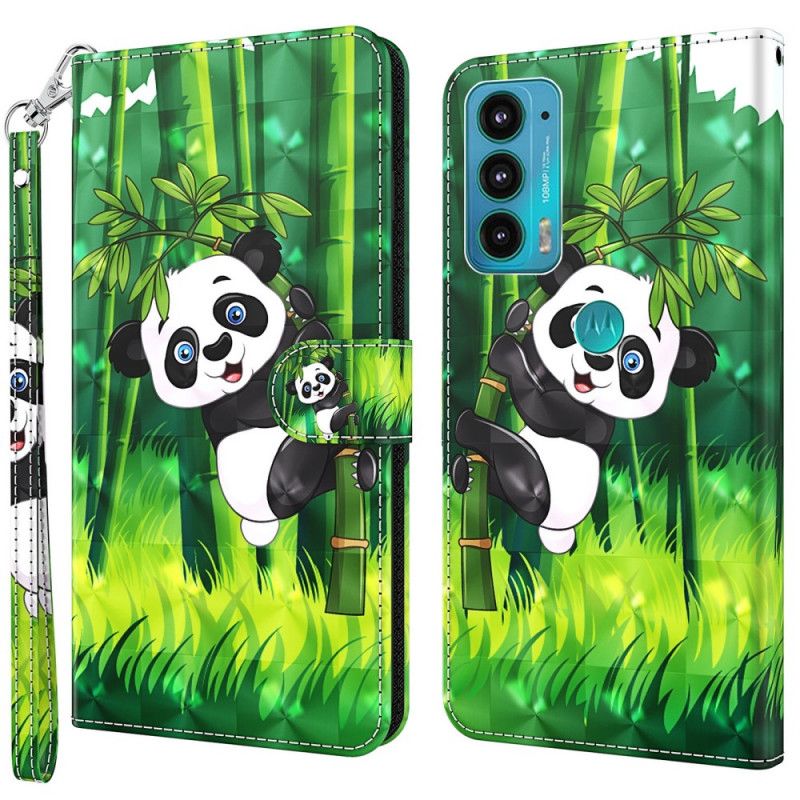 Housse Moto E20 / E30 / E40 Panda Et Bambou