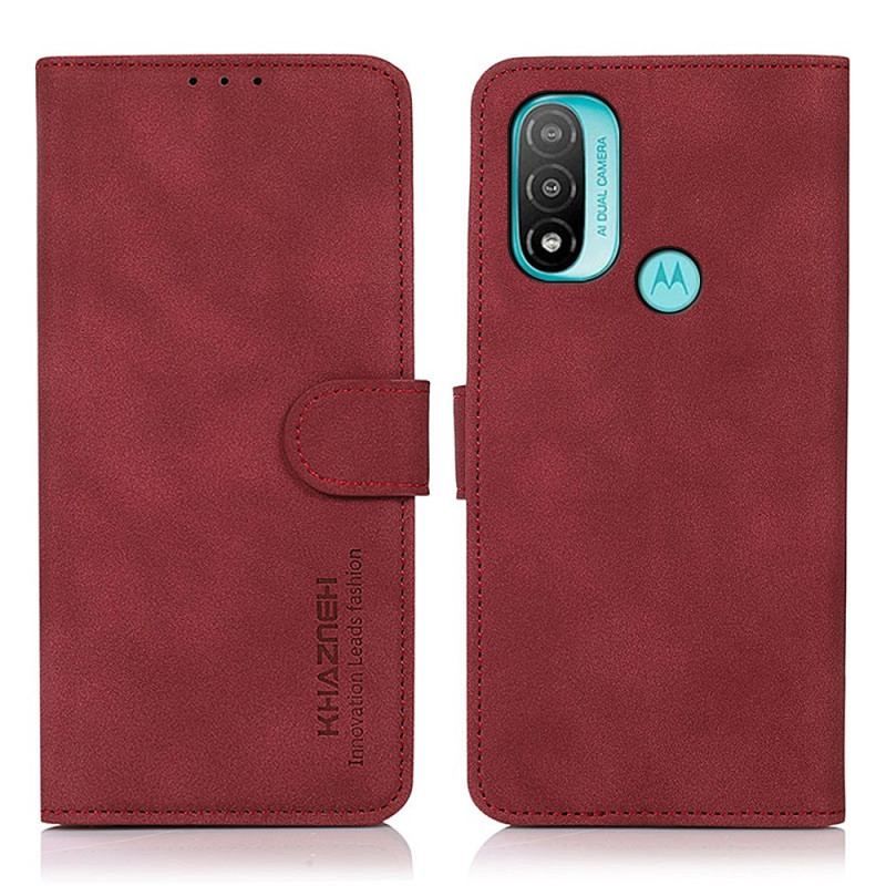 Housse Moto E40 / E30 / E20 Effet Cuir Fashion KHAZNEH