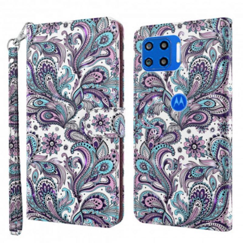 Housse Moto G 5G Plus Fleurs Motifs