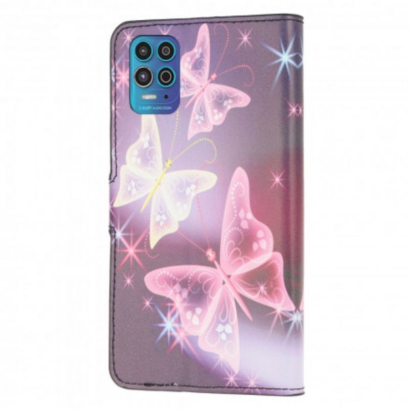 Housse Moto G100 Papillons Et Fleurs