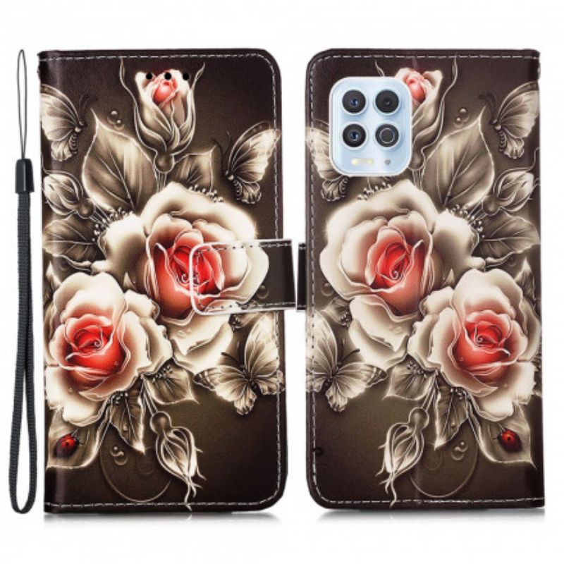 Housse Moto G100 Roses Dorées