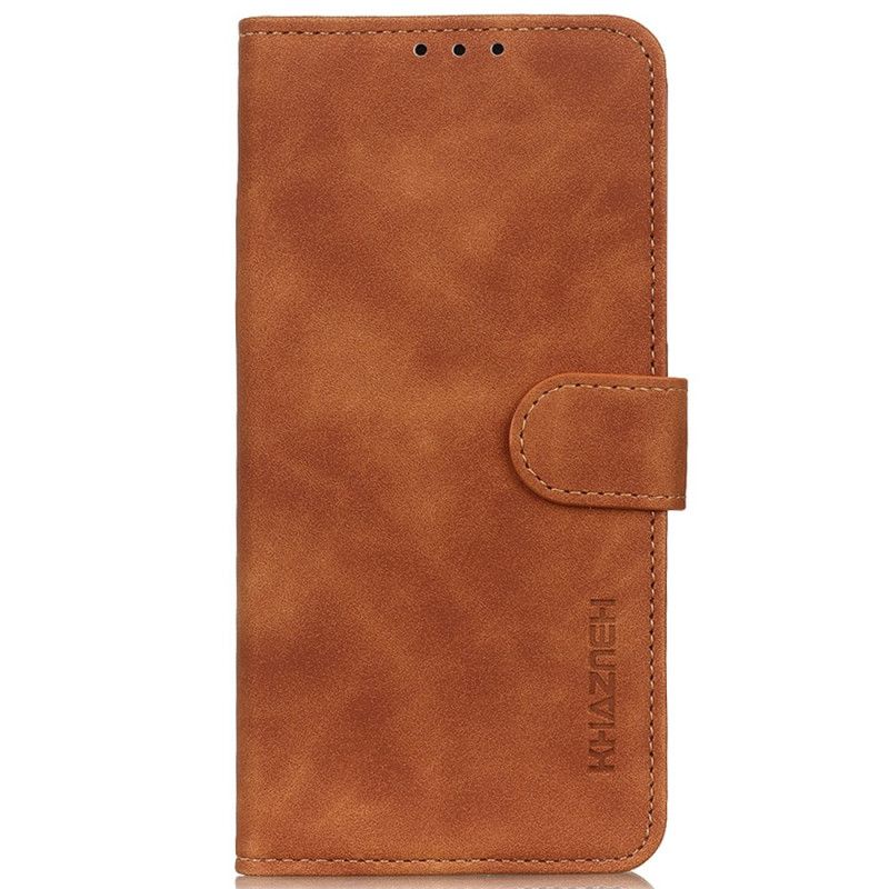 Housse Moto G200 5G Effet Cuir Vintage Khazneh