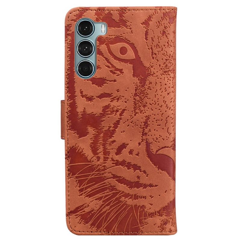 Housse Moto G200 5G Empreinte Face De Tigre