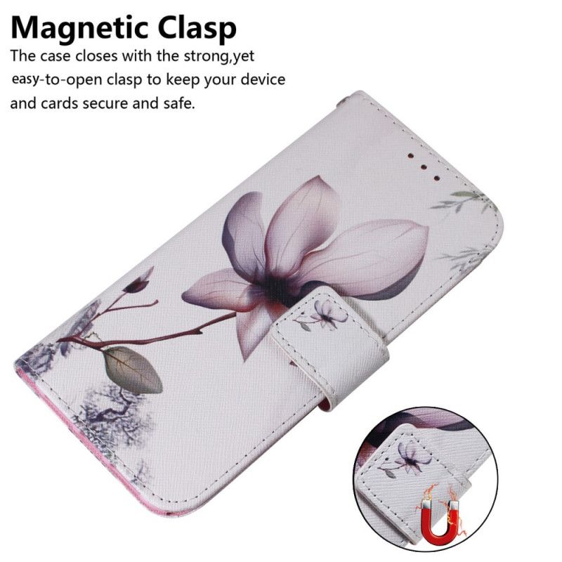 Housse Moto G200 5G Fleur Vieux Rose