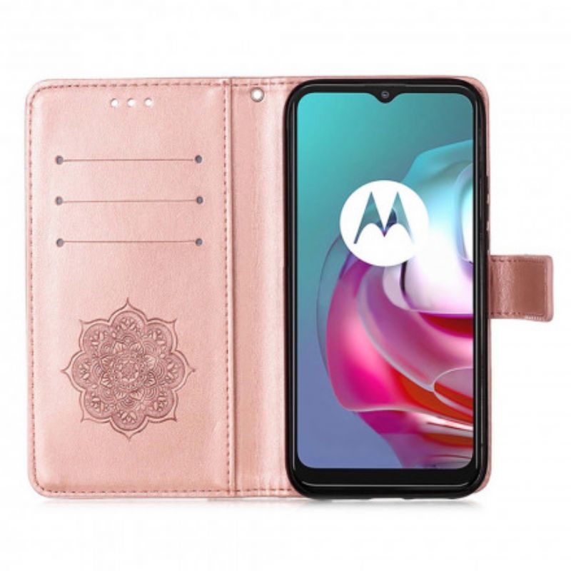 Housse Moto G30 / G10 Effet Cuir Attrape Rêves