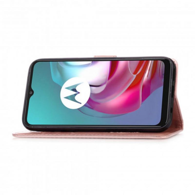 Housse Moto G30 / G10 Effet Cuir Attrape Rêves