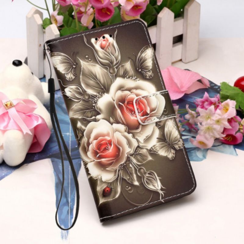 Housse Moto G30 / G10 Roses Dorées