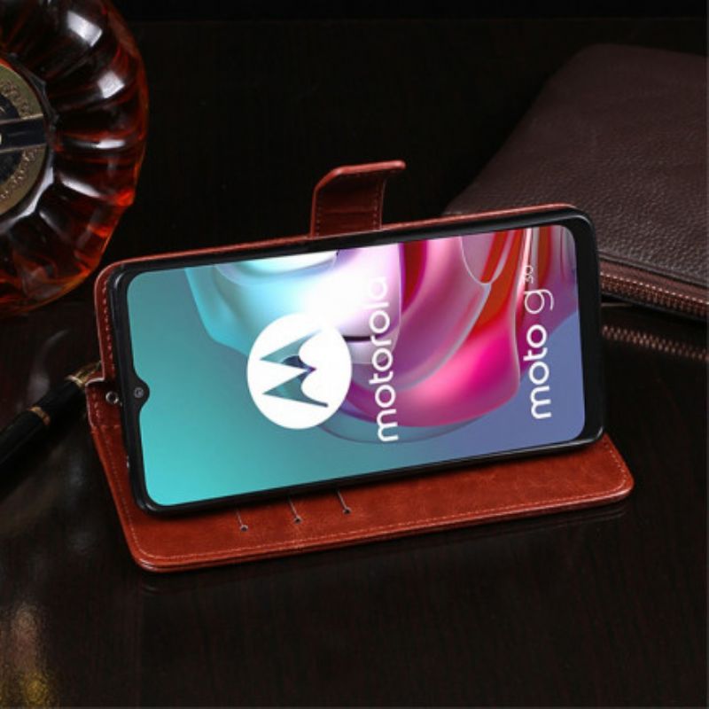 Housse Moto G30 / G10 Simili Cuir Idewei