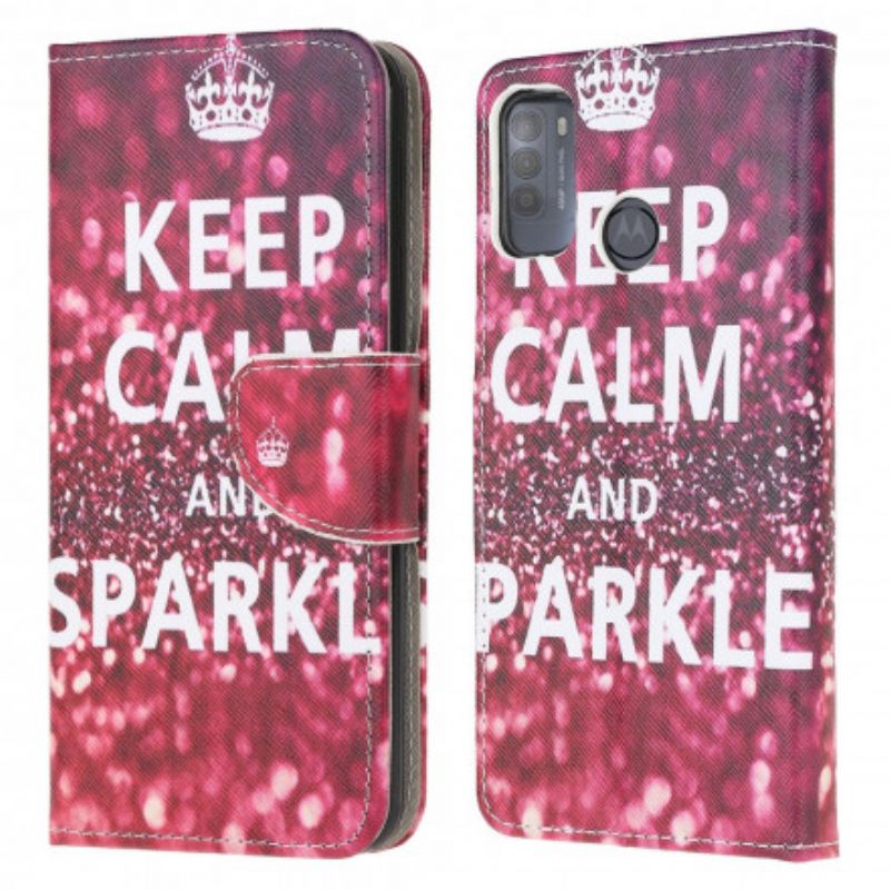 Housse Moto G50 Keep Calm And Sparkle