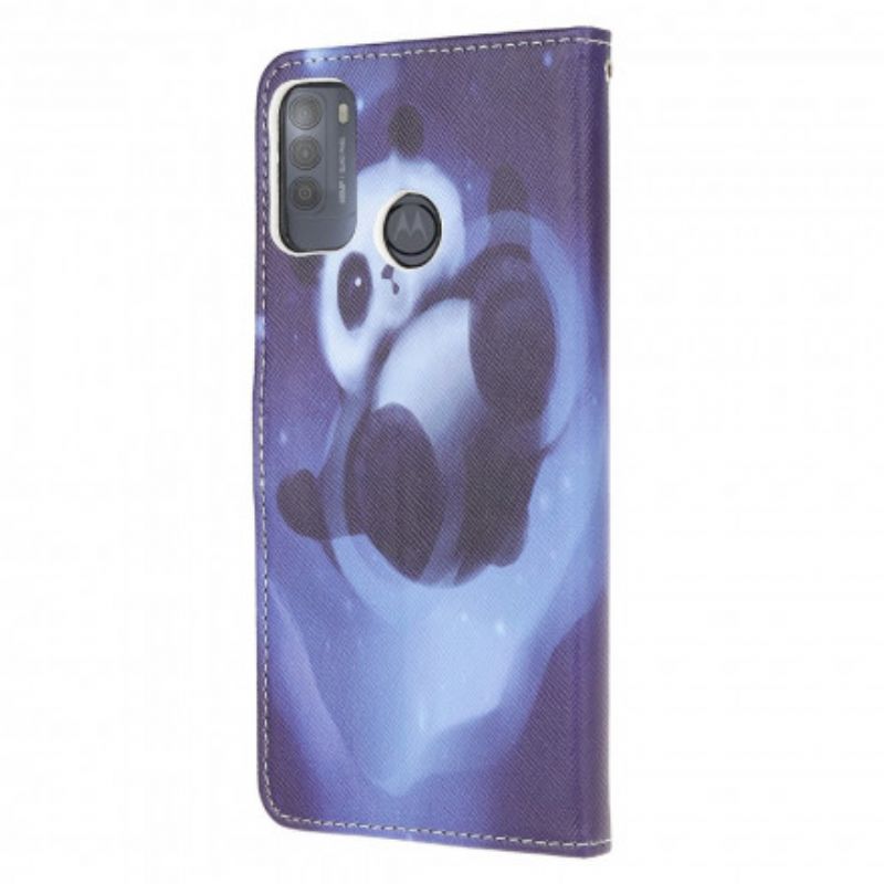 Housse Moto G50 Panda Space À Lanière