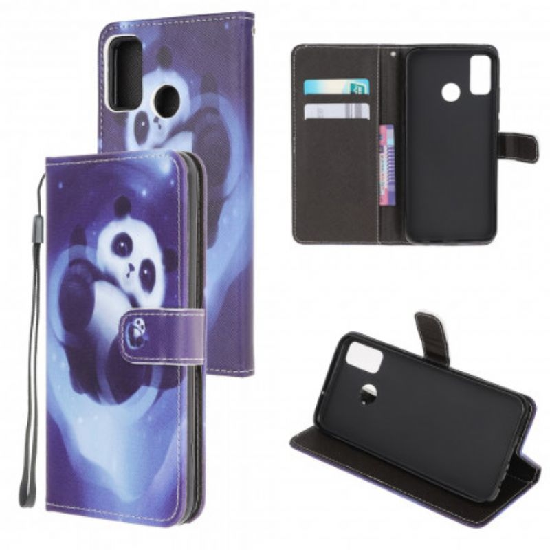 Housse Moto G50 Panda Space À Lanière