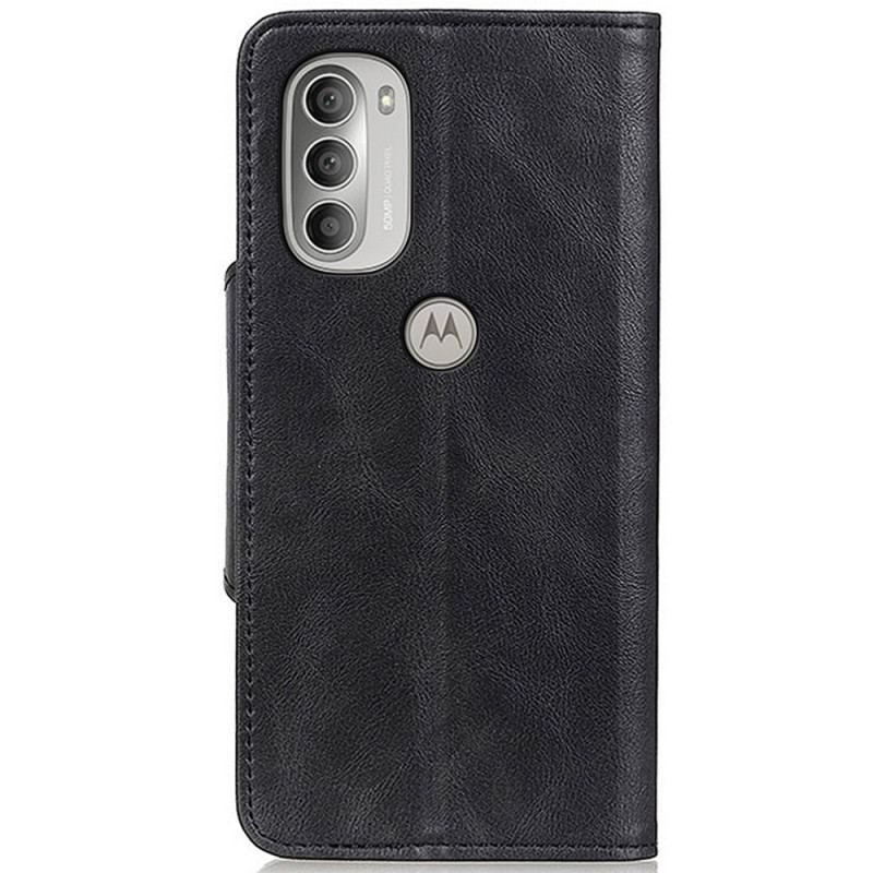 Housse Moto G51 5G Simili Cuir Vintage et Bouton