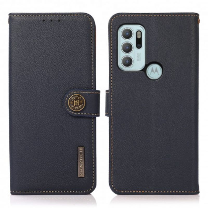 Housse Moto G60S Cuir Khazneh