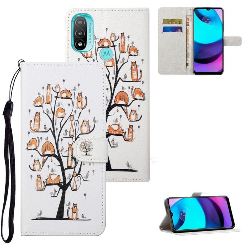 Housse Moto G71 5G Funky Cats à Lanière