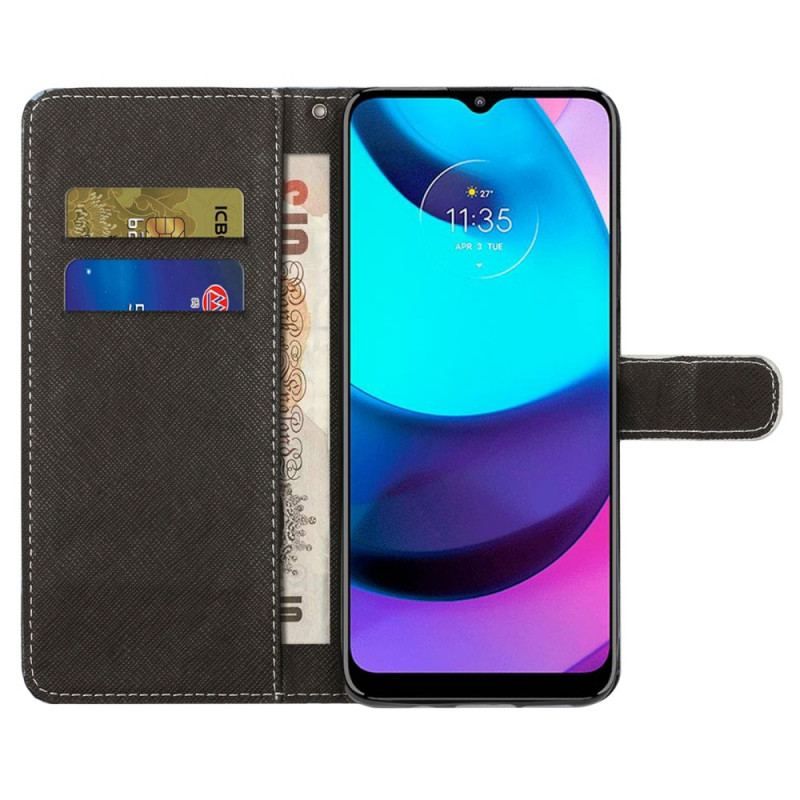 Housse Moto G71 5G Libellules à Lanière