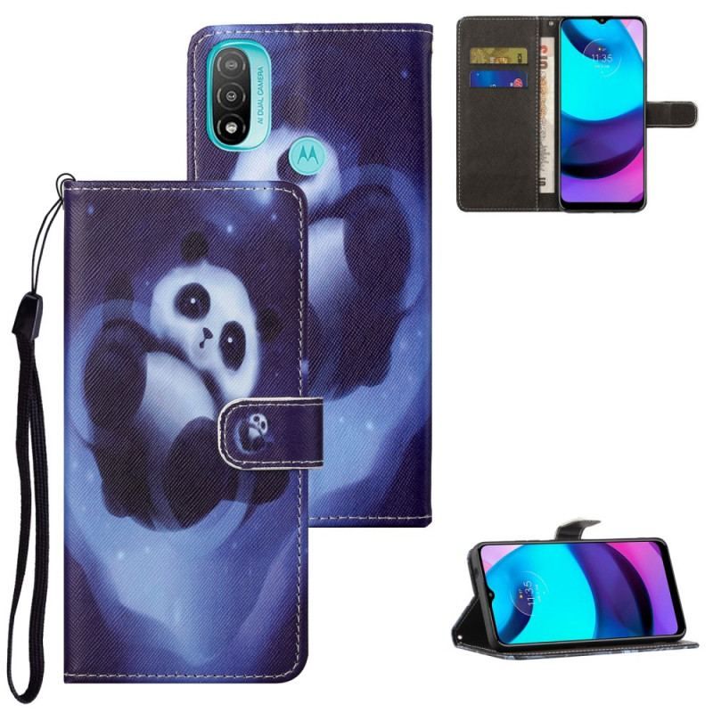 Housse Moto G71 5G Panda Space à Lanière