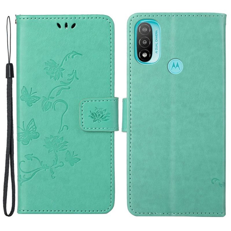 Housse Moto G71 5G Papillons et Fleurs D'Asie