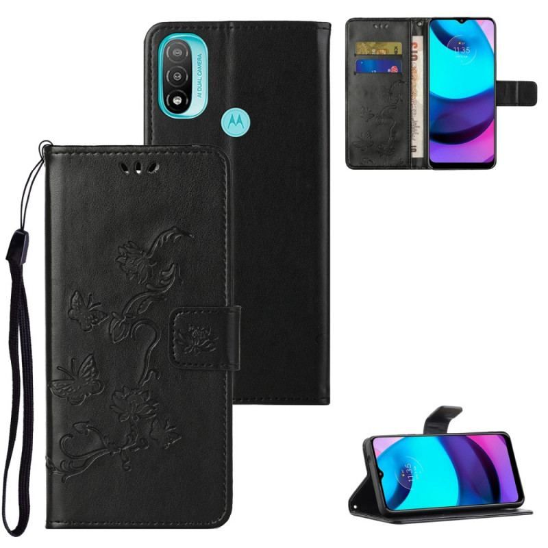 Housse Moto G71 5G Papillons et Fleurs D'Asie