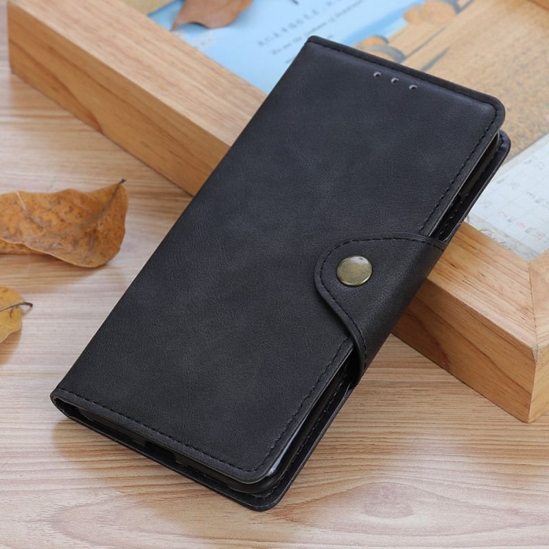 Housse Moto G71 5G Simili Cuir Vintage et Bouton