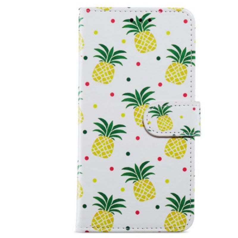 Housse Moto G73 5G Ananas à Lanière