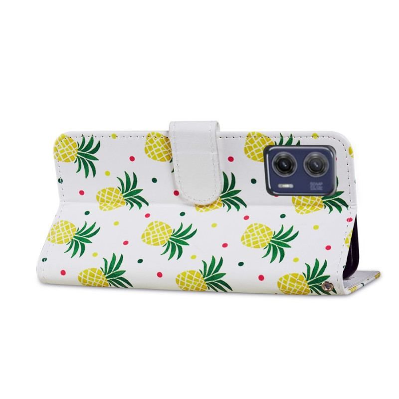 Housse Moto G73 5G Ananas à Lanière