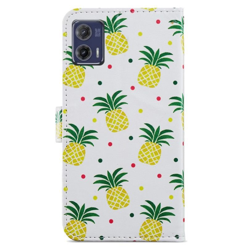 Housse Moto G73 5G Ananas à Lanière