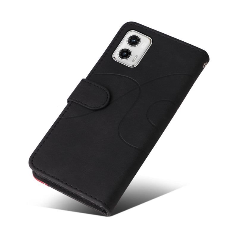 Housse Moto G73 5G Bicolore à Lanière