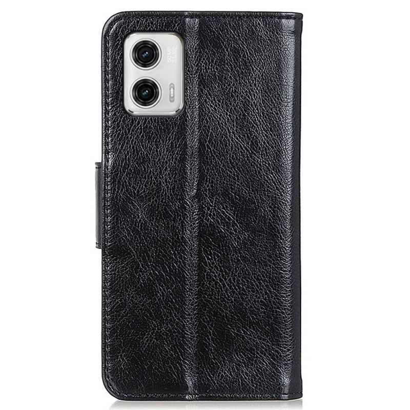 Housse Moto G73 5G Cuir Fendu Nappa