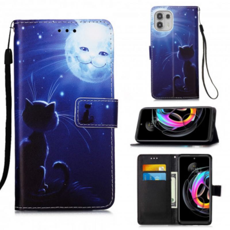 Housse Motorola Edge 20 Lite Chat Au Clair De Lune