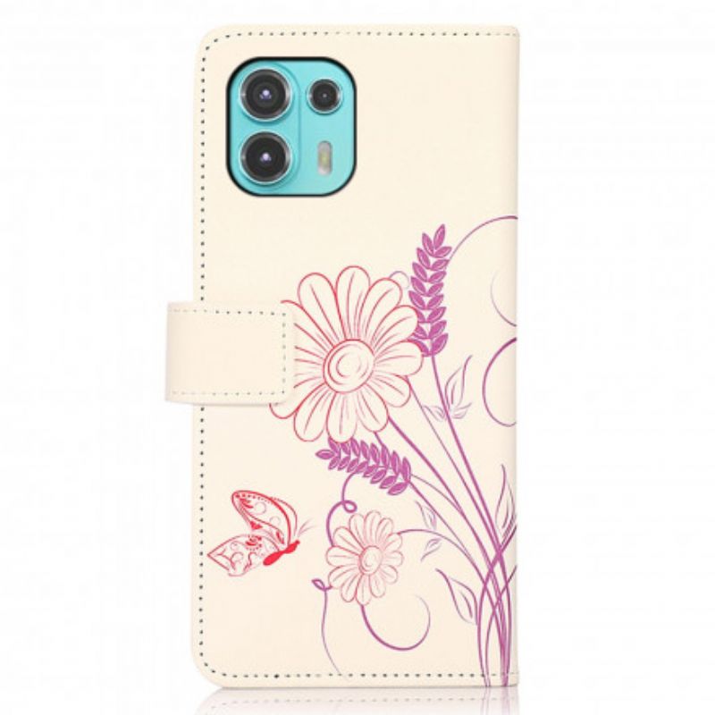 Housse Motorola Edge 20 Lite Dessin Papillons Et Fleurs