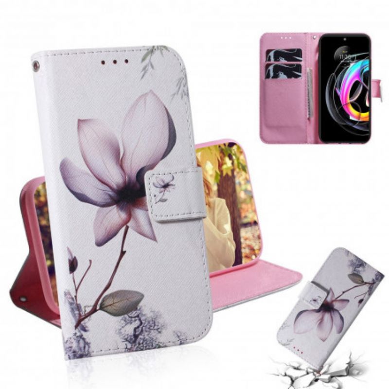 Housse Motorola Edge 20 Lite Fleur Vieux Rose